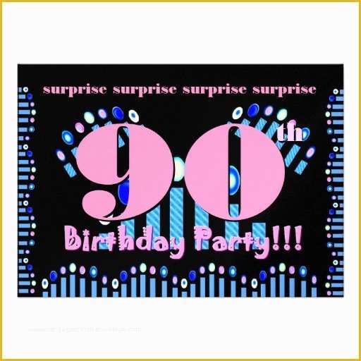 90th Birthday Party Invitations Templates Free Of 90th Surprise Birthday Party Invitation Template 5" X 7