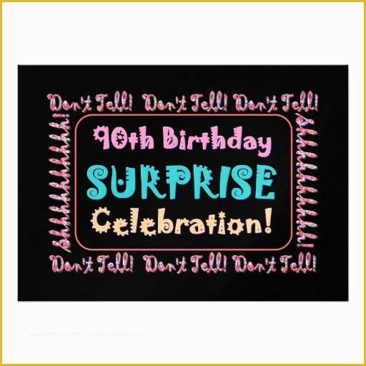 90th Birthday Party Invitations Templates Free Of 90th Surprise Birthday Party Invitation Template