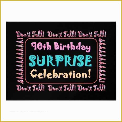 90th Birthday Party Invitations Templates Free Of 90th Surprise Birthday Party Invitation Template