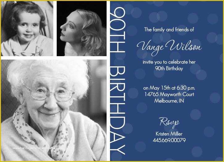 90th Birthday Party Invitations Templates Free Of Free Printable 90th Birthday Invitations