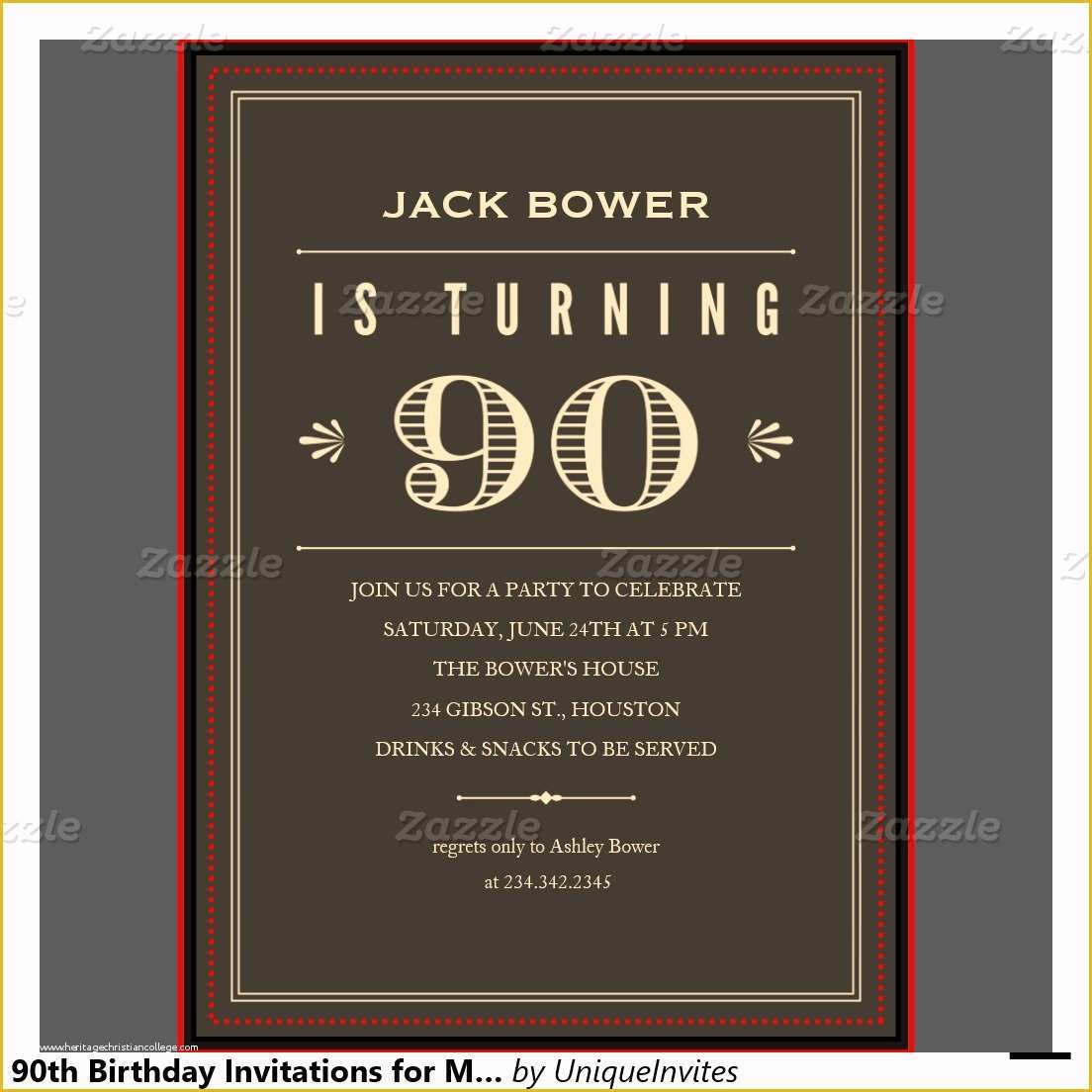 90th Birthday Party Invitations Templates Free Of Free Printable 90th Birthday Invitations