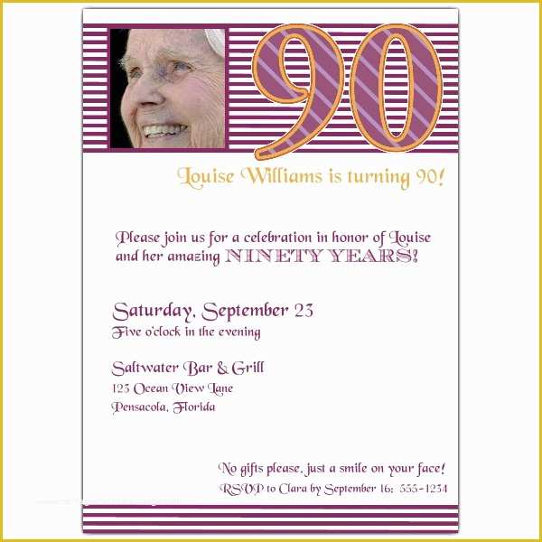 90th Birthday Party Invitations Templates Free Of Invitation Templates 90th Birthday