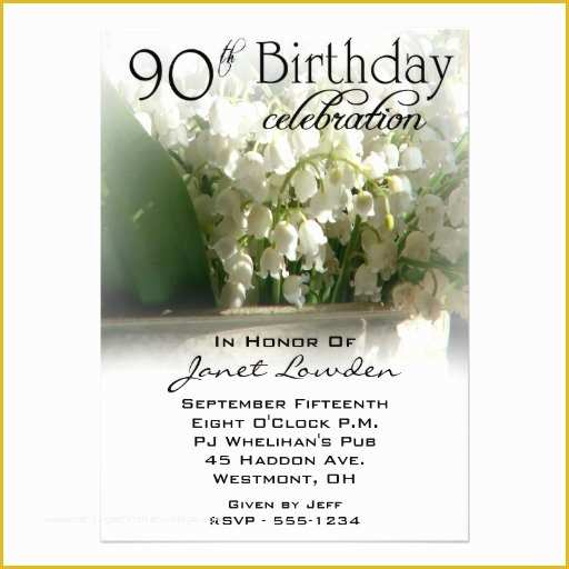 90th Birthday Party Invitations Templates Free Of Ninetieth Birthday Invitations