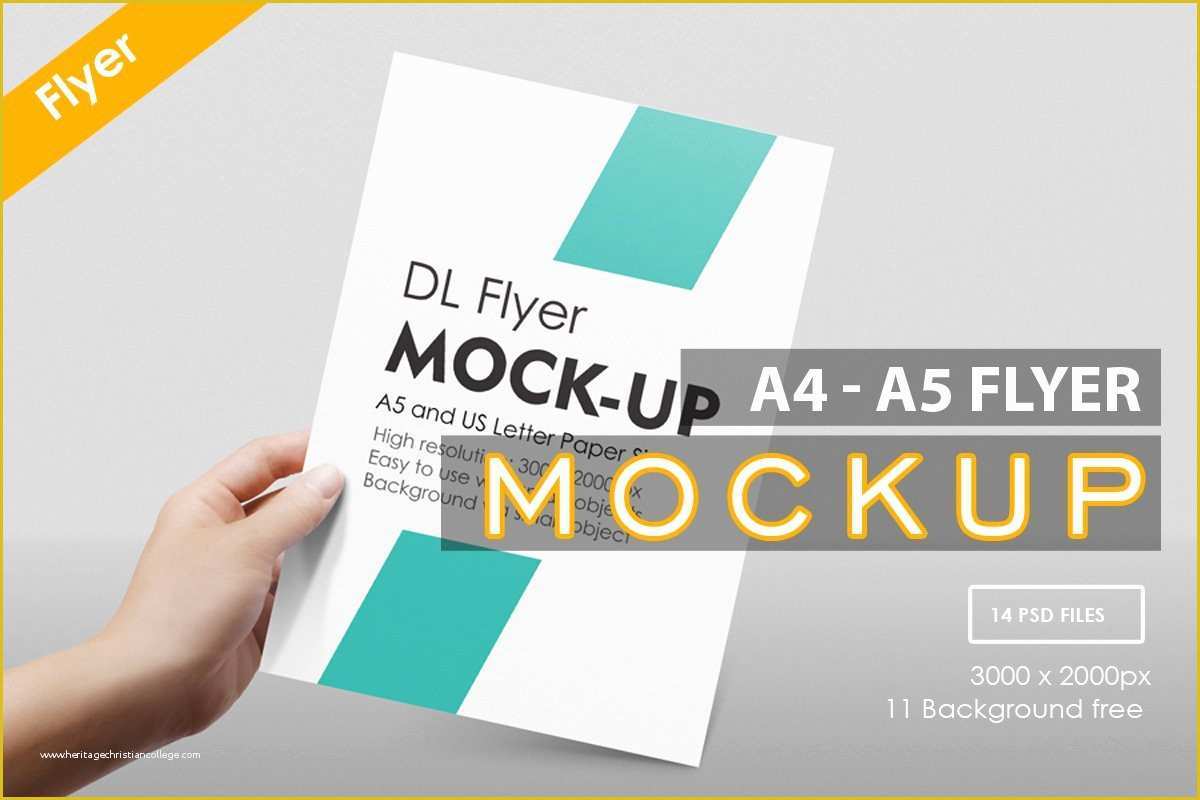 A5 Size Brochure Templates Psd Free Download Of A4 A5 Flyer Muck Up Print Mockups Creative Market