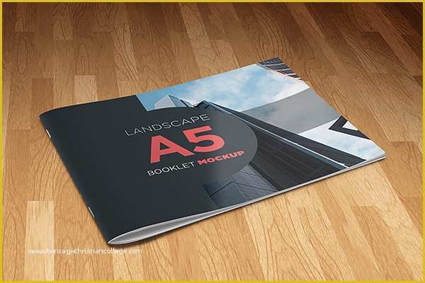 A5 Size Brochure Templates Psd Free Download Of Landscape A5 Booklet Mockup On Behance