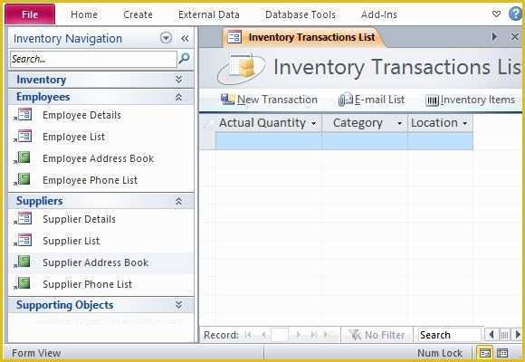 Access Inventory Database Template Free Of Stock Inventory Control Template