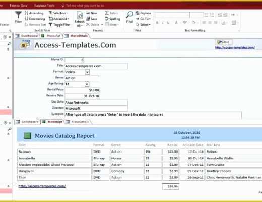 Access Payroll Database Template Free Download Of Movie Database Template for Access Microsoft Payroll List