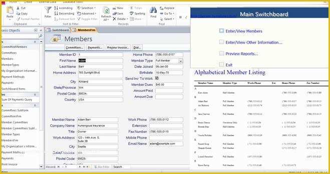 Access Templates Free Of Access Database Membership Tracking Templates Examples for