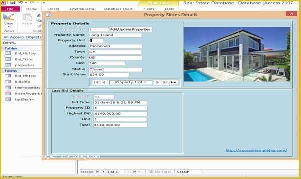 Access Templates Free Of Microsoft Access 2013 Real Estate Database Templates for