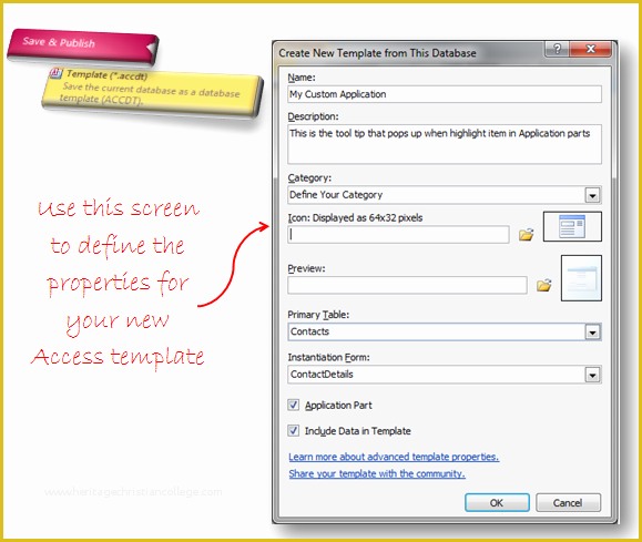 Access Templates Free Of Microsoft Access Database Working with Application Parts