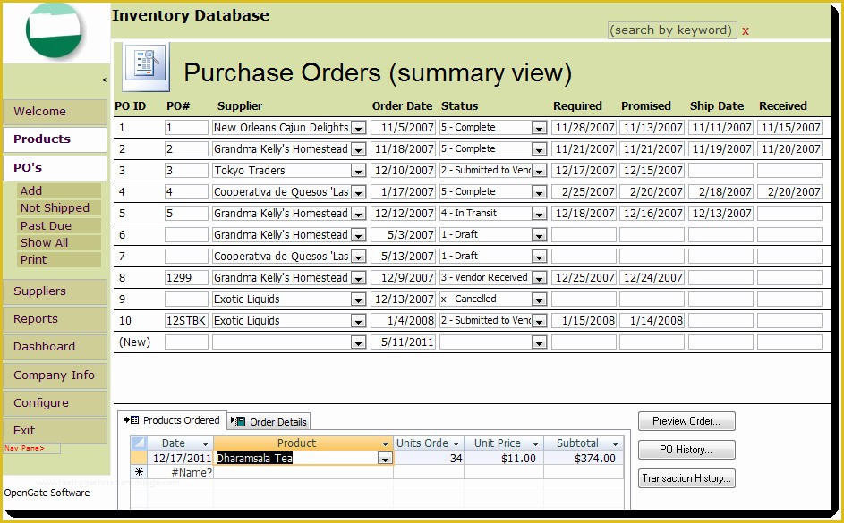 Access Templates Free Of Microsoft Access Inventory Management Template