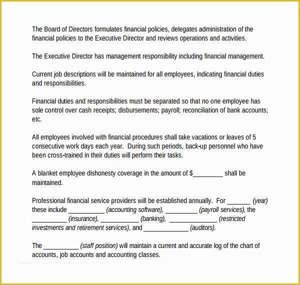 Accounting Policies and Procedures Template Free Of Accounting Policies and Procedures Template Free