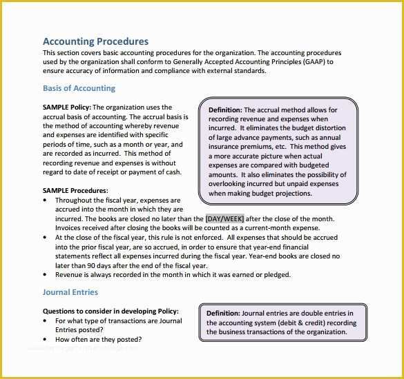 Accounting Policies and Procedures Template Free Of Policy and Procedure Template 10 Download Documents In Pdf