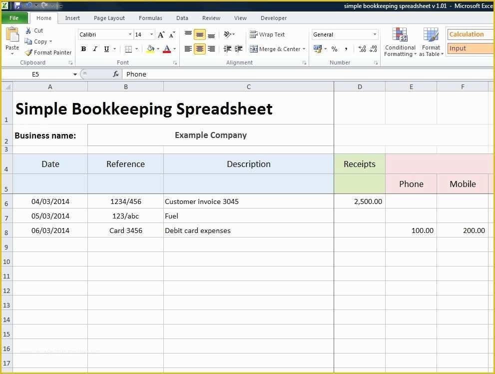 Accounting software Templates Free Of Simple Bookkeeping Spreadsheet Accounting
