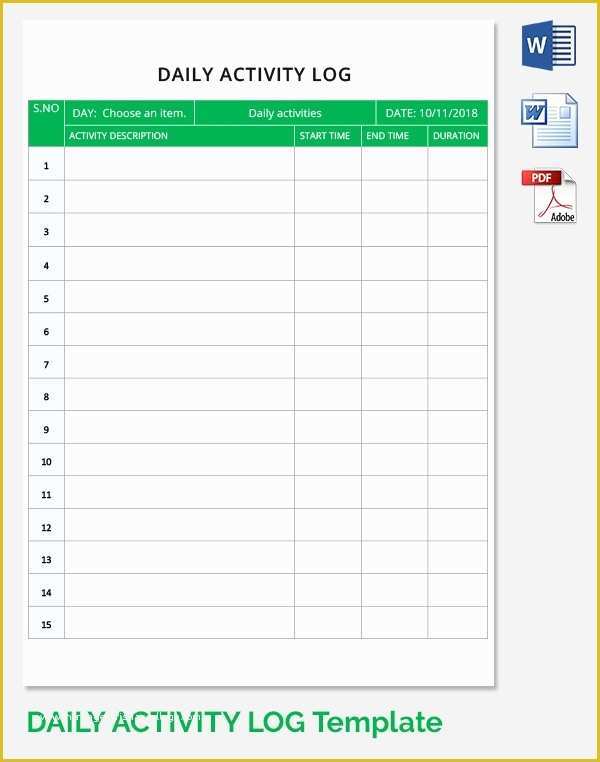 Activity Log Template Excel Free Download Of 21 Daily Work Report Templates