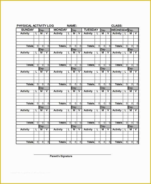 Activity Log Template Excel Free Download Of Activity Log Template – 12 Free Word Excel Pdf