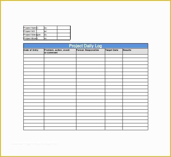Activity Log Template Excel Free Download Of Daily Log Template – 09 Free Word Excel Pdf Documents