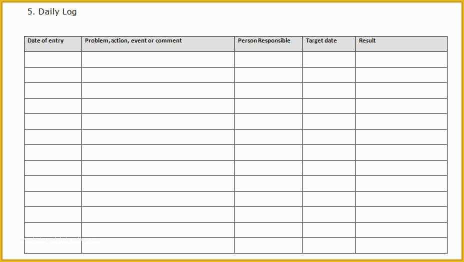 Activity Log Template Excel Free Download Of Daily Log Template Excel