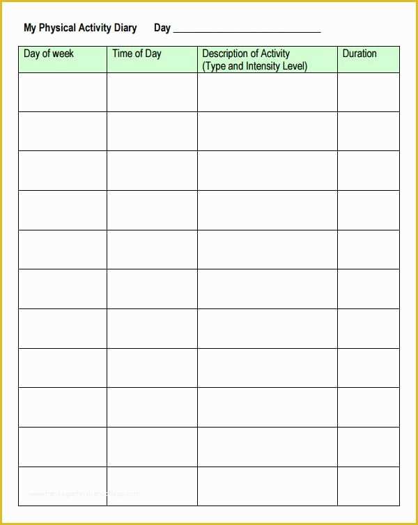 Activity Log Template Excel Free Download Of Image Result for Daily Journal format Free