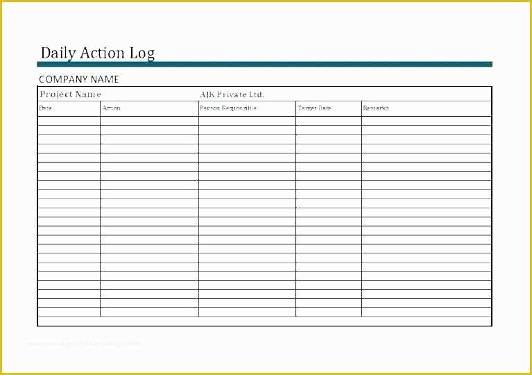 Activity Log Template Excel Free Download Of Template Template Excel Project Action Log Template