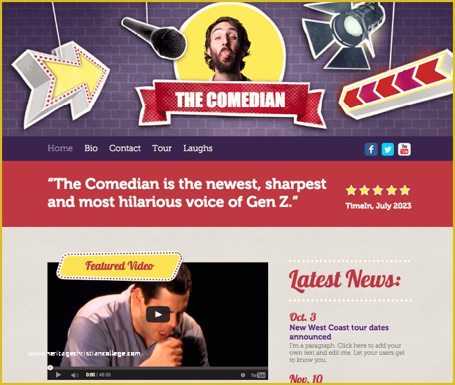 Actor Website Templates Free Of 10 Beautiful Free Website Templates for Actors &amp; Entertainers