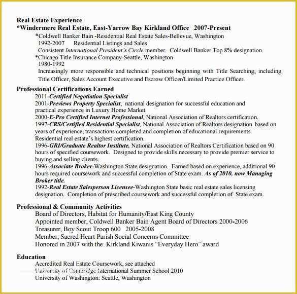 Actual Free Resume Templates Of 14 Real Estate Resume Templates to Download for Free