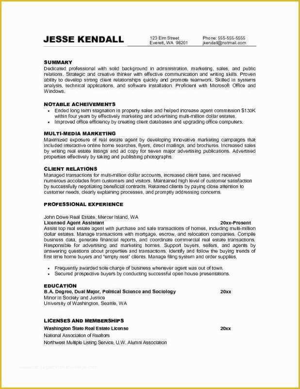 Actual Free Resume Templates Of 26 Entry Level Real Estate Resume Free Templates