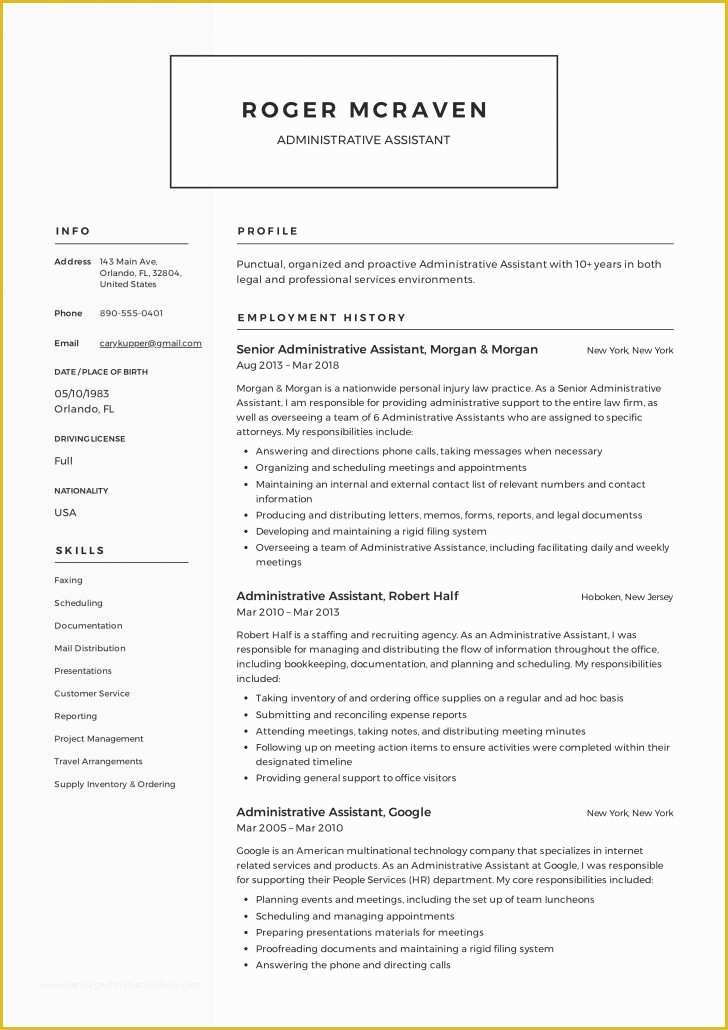 Actual Free Resume Templates Of Executive assistant Resume Sample to Vice President Job