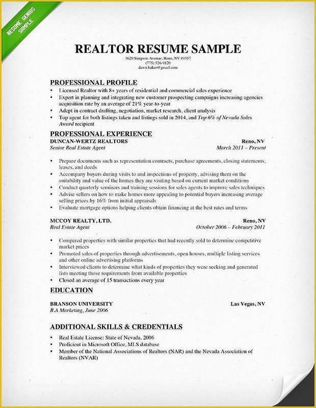 Actual Free Resume Templates Of Real Estate Resume & Writing Guide