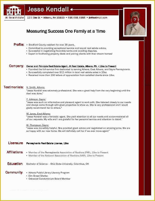 Actual Free Resume Templates Of Real Estate Resumes Samples