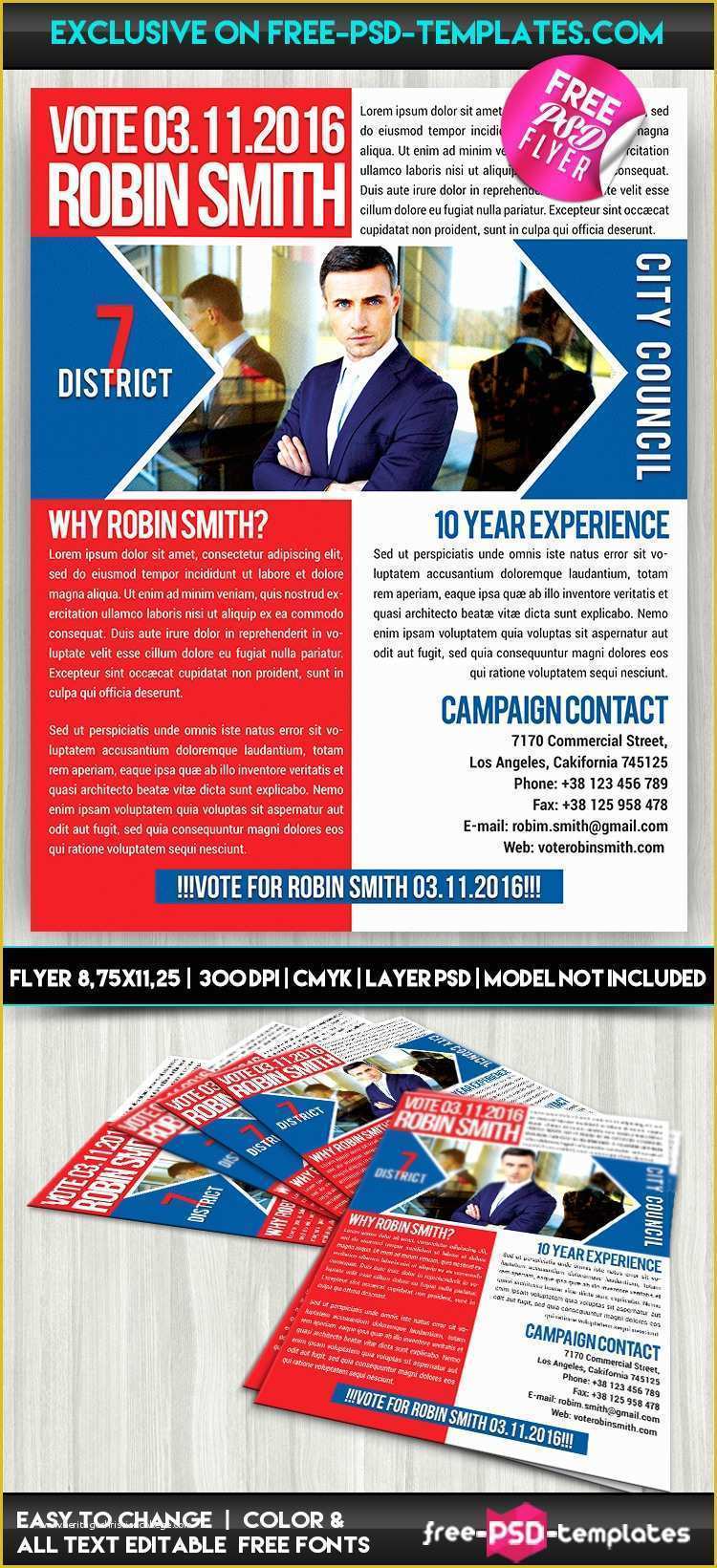 Ad Templates Free Of Political Promotion – Free Psd Flyer Template