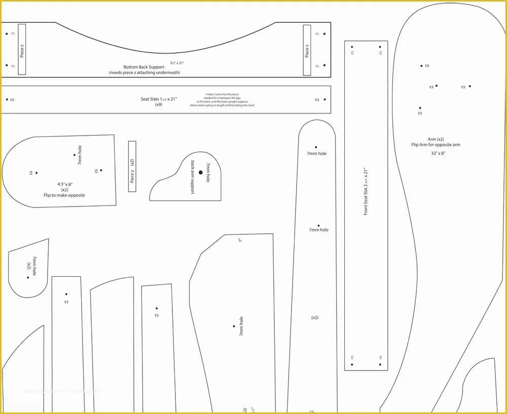 Adirondack Chair Template Free Of Grandpa Adirondack Chair Plans Full 