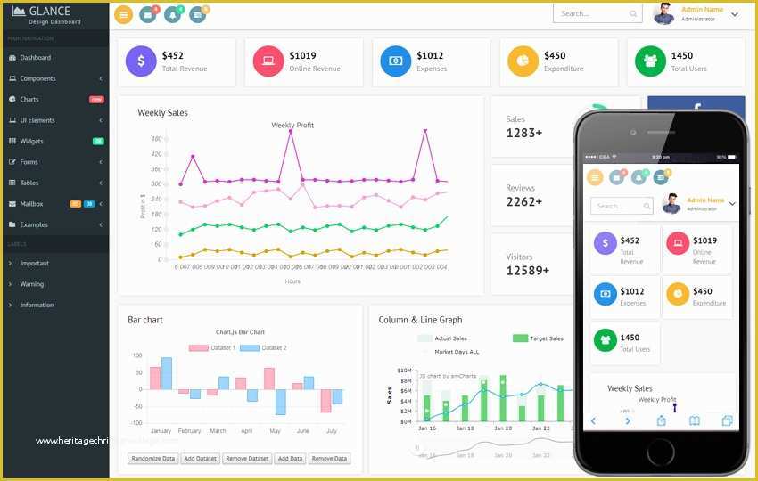 Admin Panel Template Free Download Of Glance Design Dashboard Bootstrap Responsive Web Template