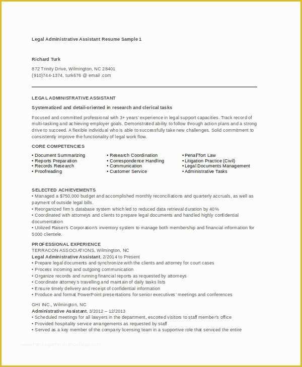 Administrative Resume Templates Free Of 10 Administrative assistant Resumes Free Sample