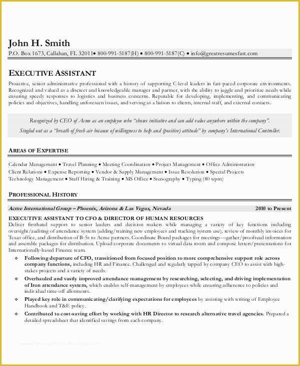 Administrative Resume Templates Free Of 10 Executive Administrative assistant Resume Templates