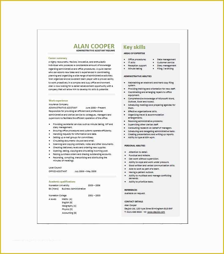 Administrative Resume Templates Free Of 20 Free Administrative assistant Resume Samples