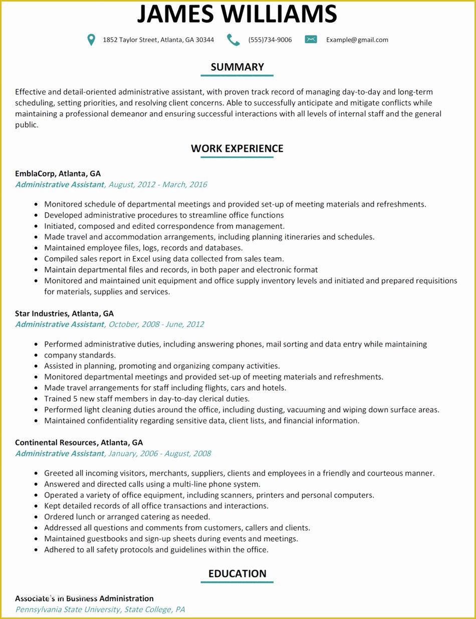 Administrative Resume Templates Free Of Administrative assistant Resume Samples Awesome Letters