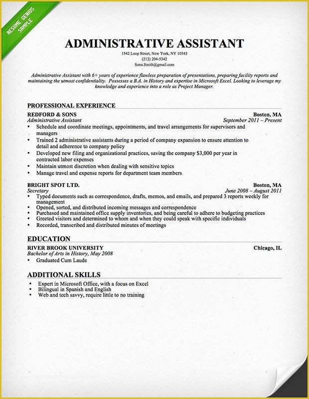 Administrative Resume Templates Free Of Administrative assistant Resume Template for Download