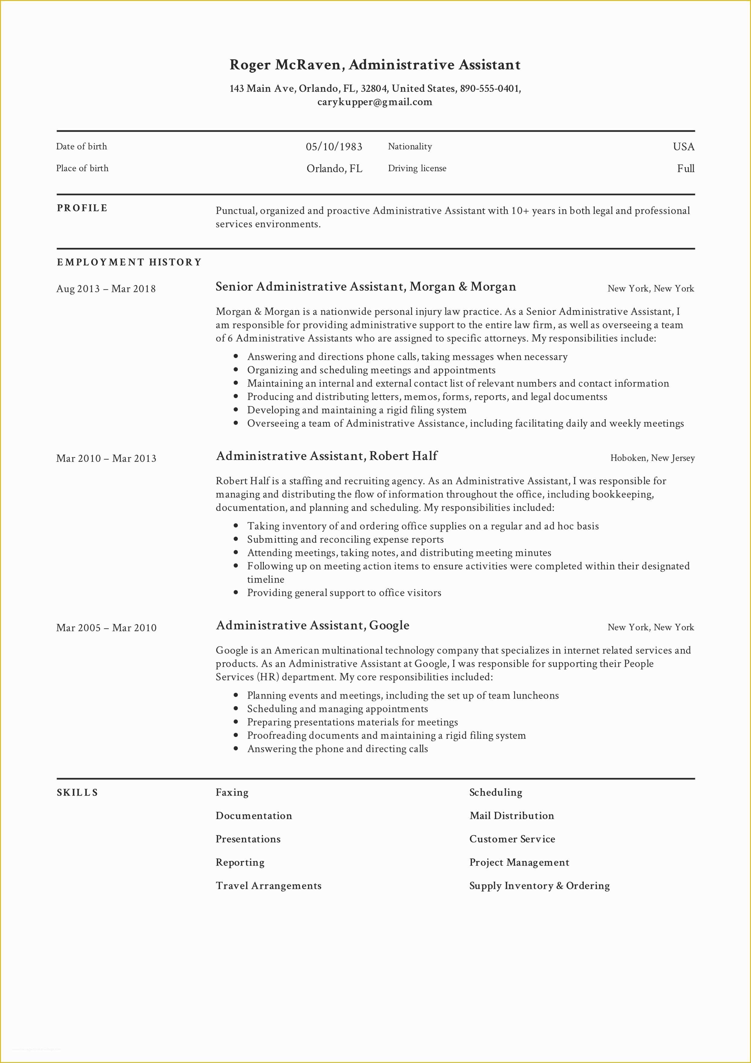 Administrative Resume Templates Free Of Full Guide Administrative assistant Resume [ 12 Samples