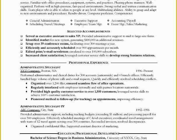 Administrative Resume Templates Free Of Great Administrative assistant Resumes