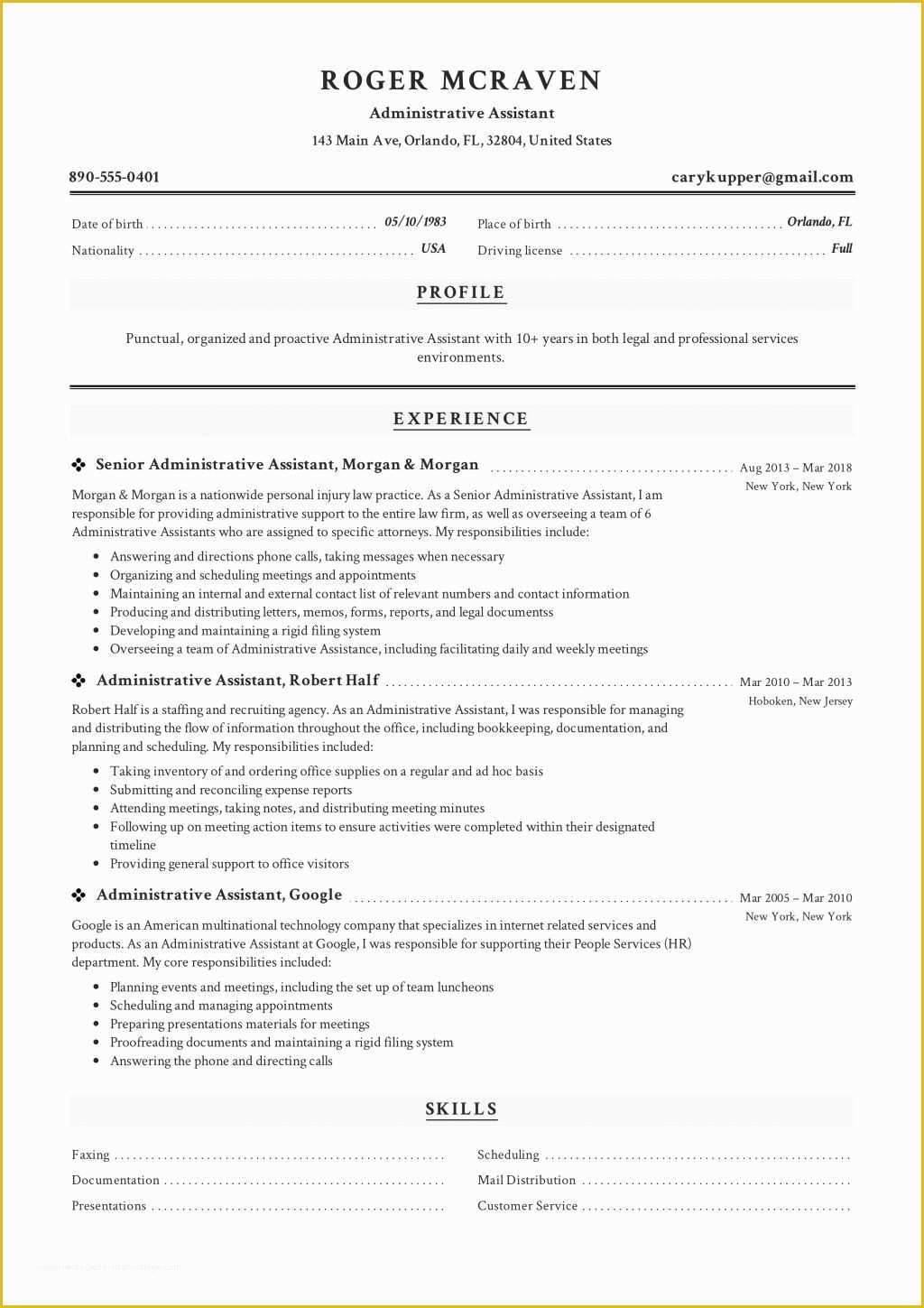 Administrative Resume Templates Free Of Resume Template Amazing Admin Resume Template