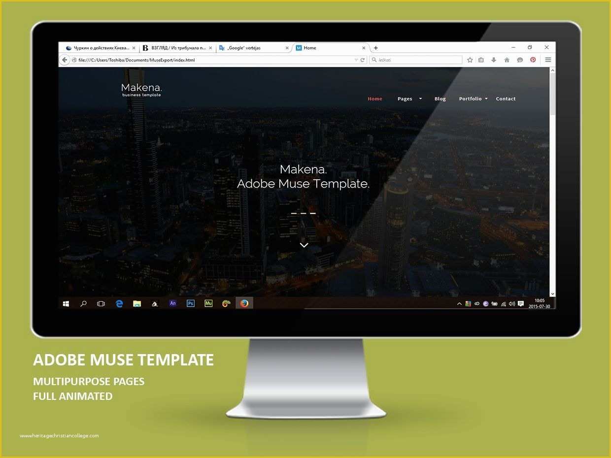 Adobe Muse Portfolio Templates Free Of Makena Adobe Muse Template