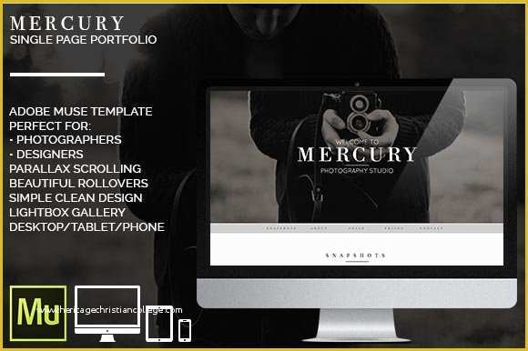 Adobe Muse Portfolio Templates Free Of Mercury Adobe Muse Portfolio Website Templates On