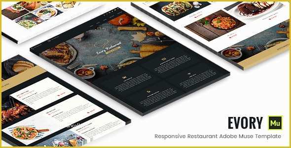 Adobe Muse Responsive Templates Free Of Evory Responsive Restaurant Adobe Muse Template by