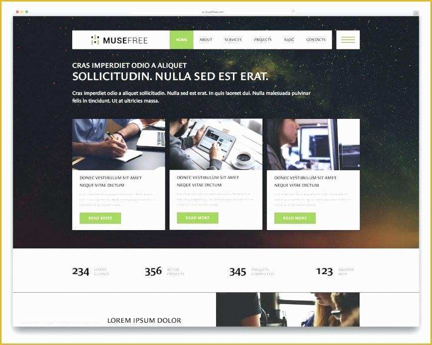Adobe Muse Responsive Templates Free Of Muse Blog Template