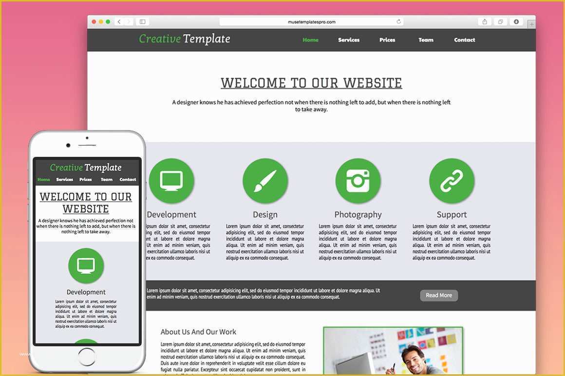 Adobe Muse Website Templates Free Of Creative Adobe Muse Template Website Templates On