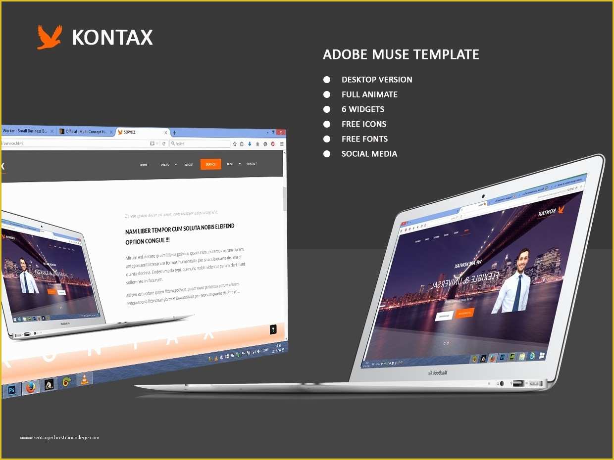 Adobe Muse Website Templates Free Of Kontax Adobe Muse Template