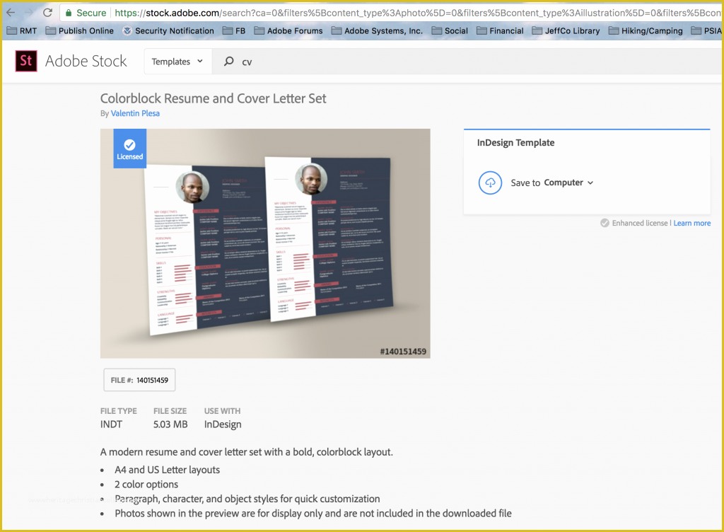 Adobe Stock Free Templates Of Adobe Indesign I Can’t Edit An Adobe Stock Cv Template
