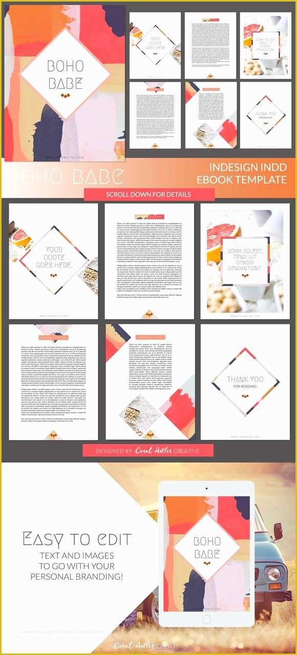 Adobe Templates Indesign Free Of Boho Babe Indesign Ebook Template Printables $35 00