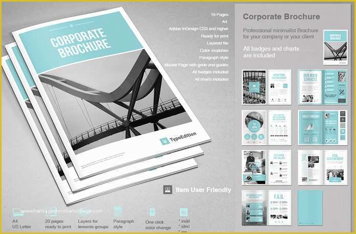 Adobe Templates Indesign Free Of Corporate Brochure Template for Adobe Indesign
